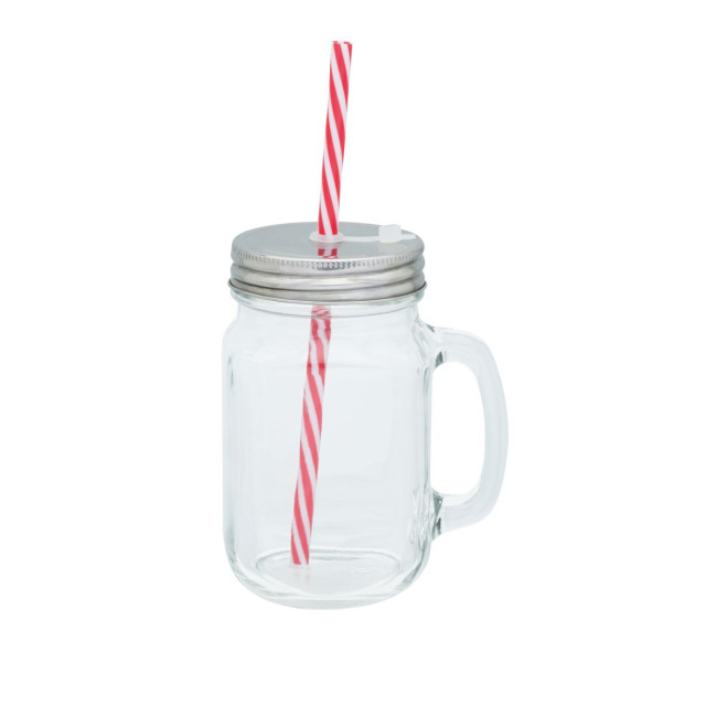 Promotional Aracuja Set of 4 glass mugs with straws - Image 4