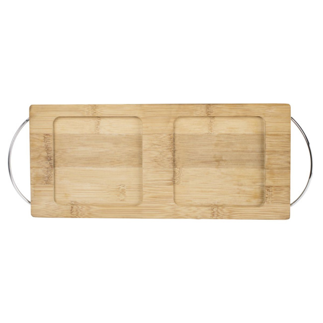 Promotional Bamboo tray with 2 plates - Image 4