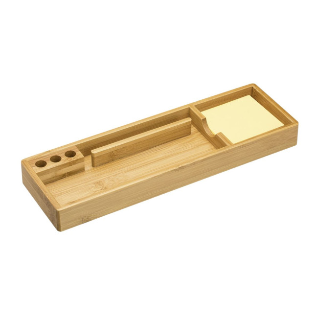 Promotional Bamboo Desktop Organiser With Notes - Image 1