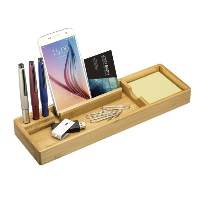 Promotional Bamboo Desktop Organiser With Notes - Image 2