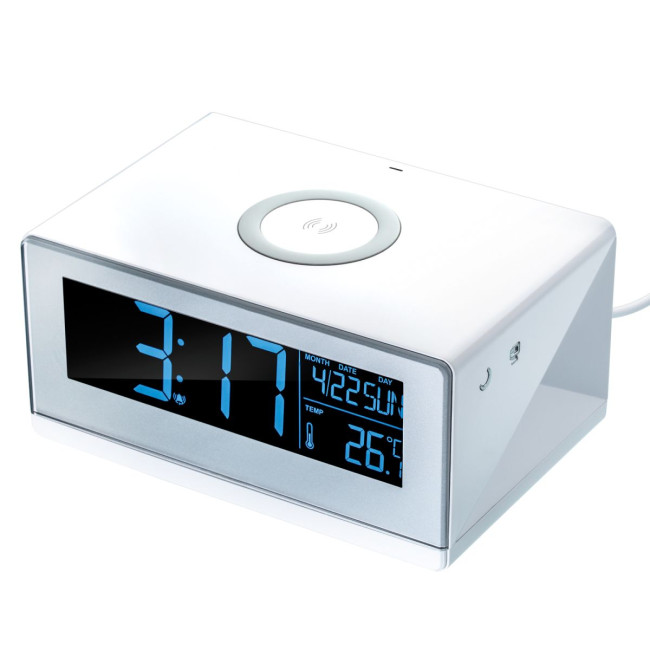 Promotional Wireless charger with alarm clock - Image 1