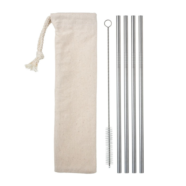 Promotional Set of 4 Stainless Steel Straws