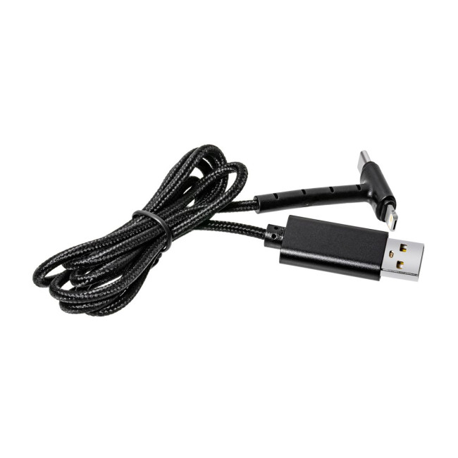 Promotional Black 3-in-1 Charging Cable - Image 4