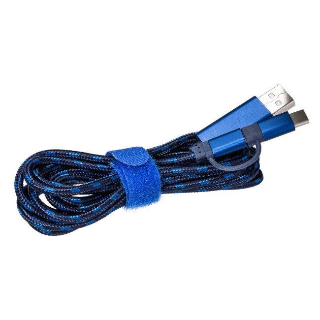 Promotional Blue 3-in-1 Charging Cable - Image 2