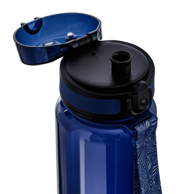 Promotional Dark Blue Plastic Sports Bottle - Image 4