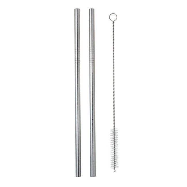 Promotional Set Of 2 Stainless Steel Straws - Image 1