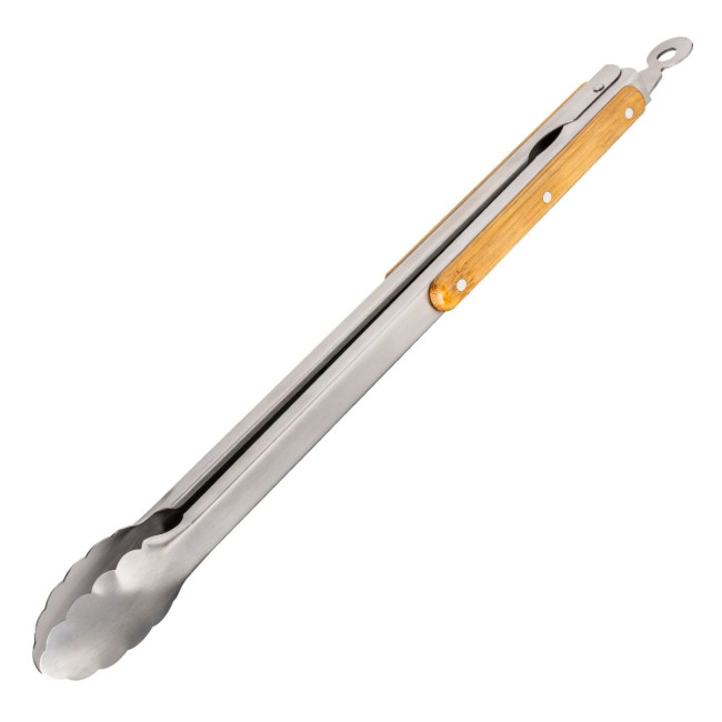 Promotional Bamboo & Stainless Steel BBQ Tongs - Image 1