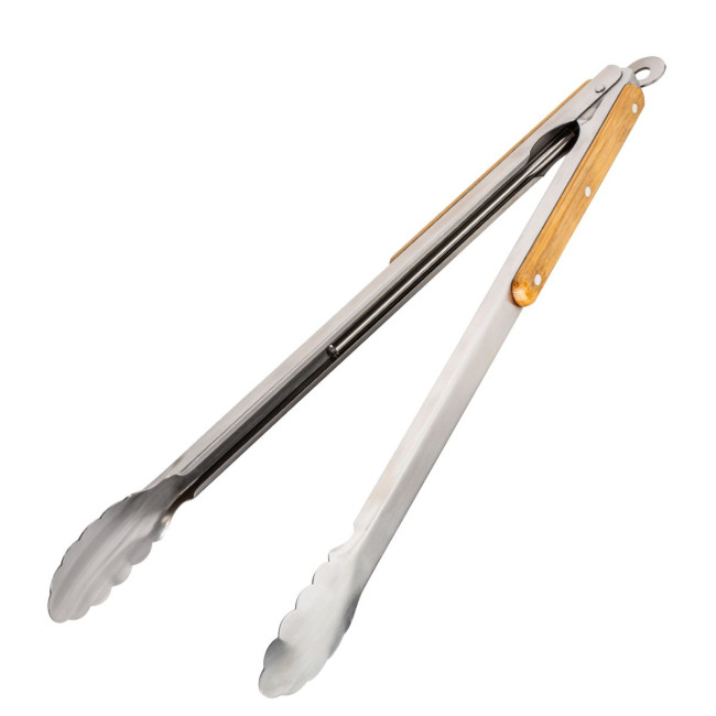 Promotional Bamboo & Stainless Steel BBQ Tongs - Image 2