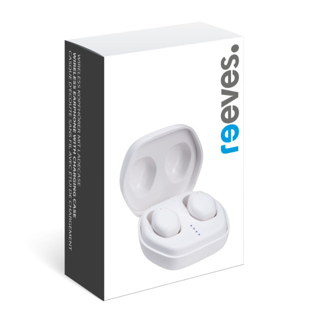 Promotional White Wireless Earphones & Charging Case - Image 5