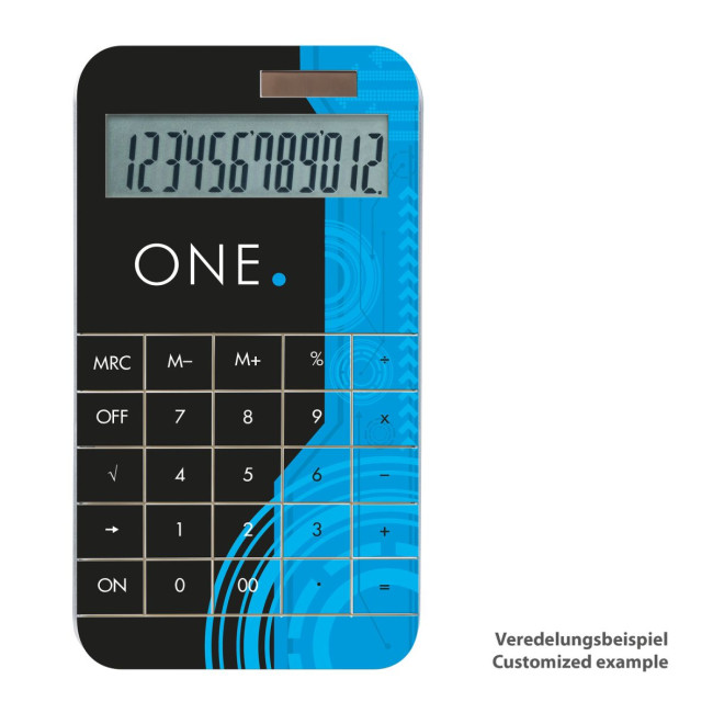 Promotional White Dual Power Solar Calculator - Image 4