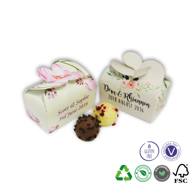 Promotional Ballotin 2 Chocolate Truffles Butterfly Box