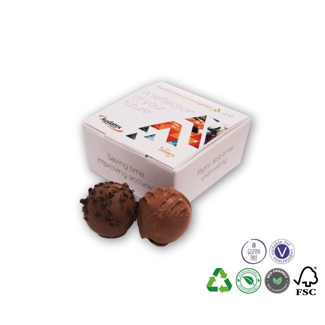 Promotional Ballotin 4 Chocolate Truffles Box