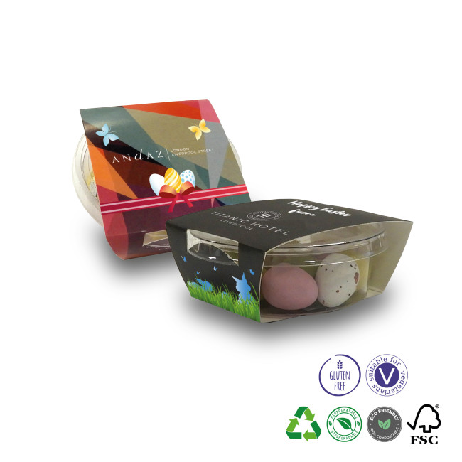 Promotional Small Easter Chocolate Eggs Eco Tubs