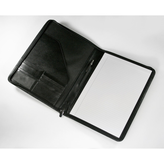 Promotional Eco Verde A4 Zipped Folder In Black - Image 1