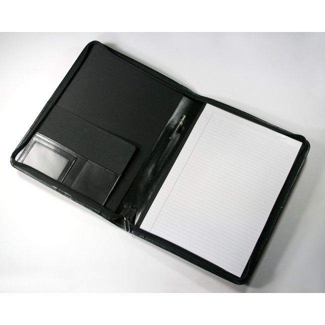 Promotional Warwick A4 Zipped Folder In Black - Image 1