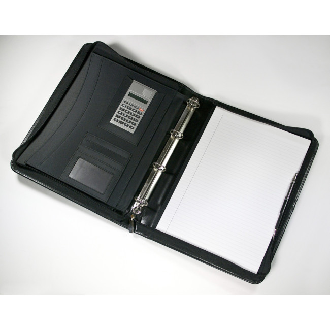 Promotional Warwick A4 Zipped Ring Binder Folder In Black - Image 1