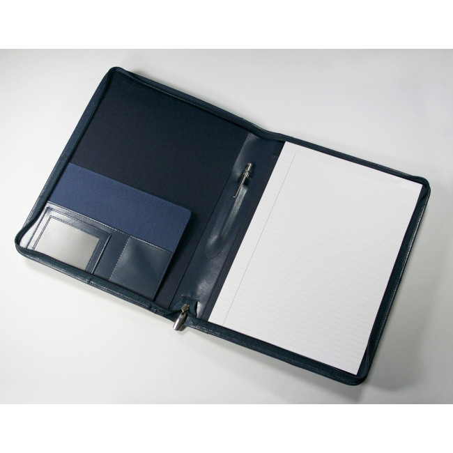 Promotional Warwick A4 Zipped Folder in Navy - Image 1