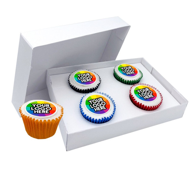 Promotional Iced Filled Cupcake Giftbox 4 Pack