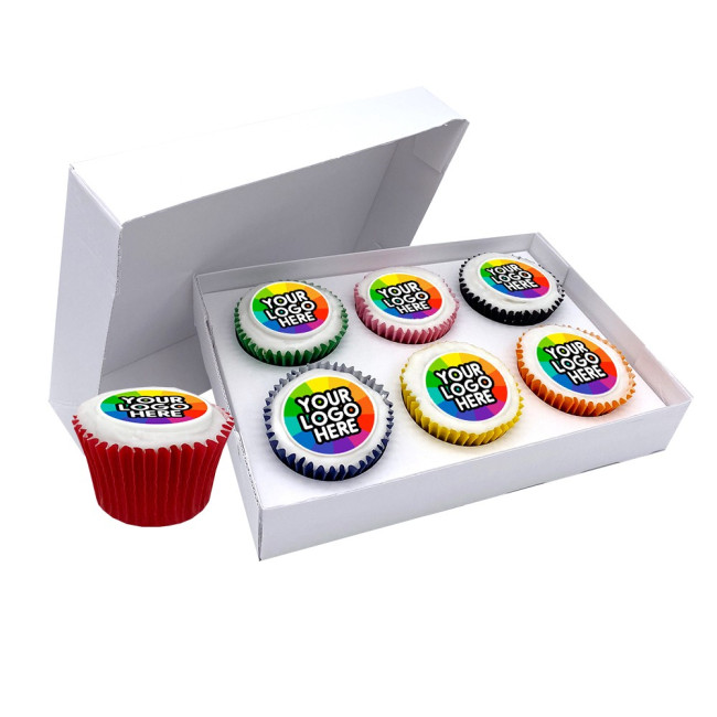 Promotional Iced Filled Cupcake Giftbox 6 Pack