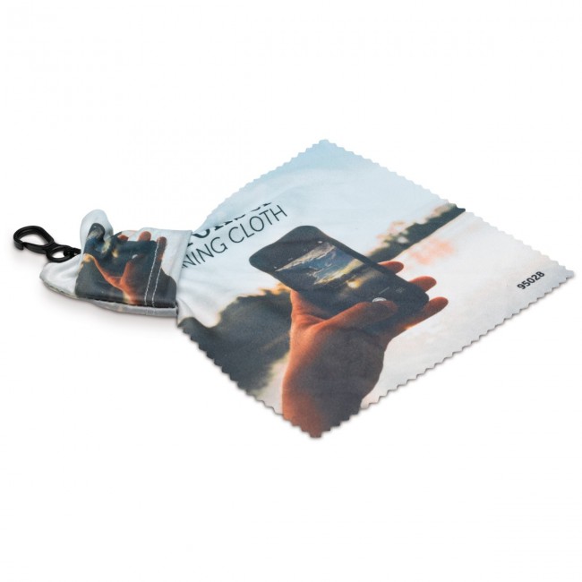 Promotional Microfiber cloth keyring, 150x150mm - Image 1