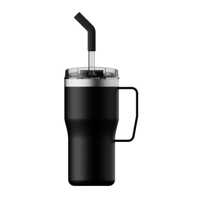 Promotional Tahoe Recycled Cup With Handle & Straw 590ml - Image 2