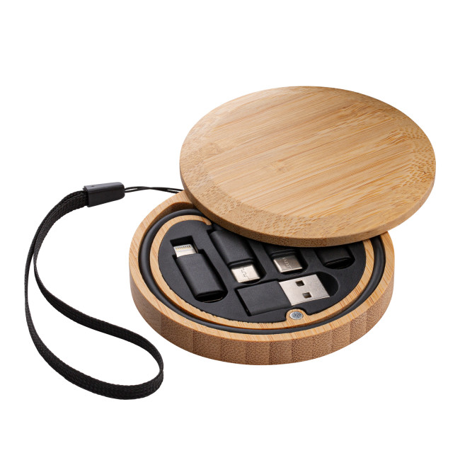 Promotional Bamboo 6-in-1 Charging Cable