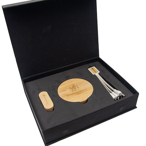 Promotional Wooden Slim XL Tech Gift Set