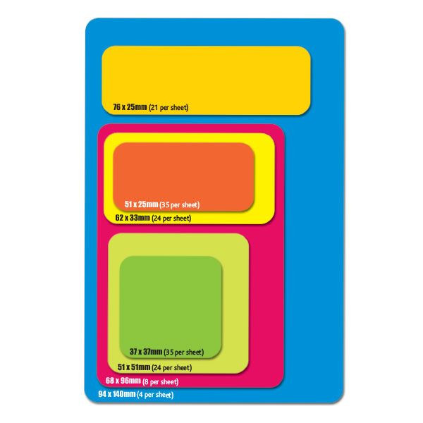 Promotional 22 x 16mm Rectangular Paper Stickers on Sheets