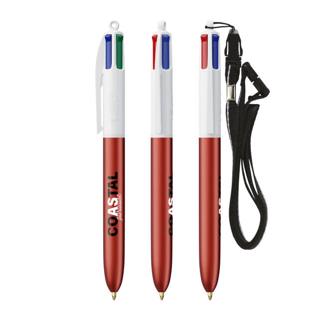 Promotional BIC 4 Colours Glacé With Lanyard Screen Printing - Image 3