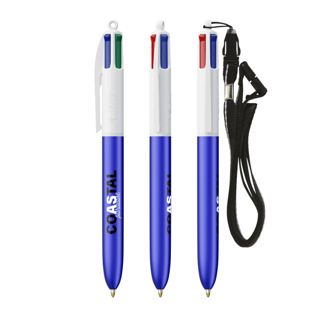 Promotional BIC 4 Colours Glacé With Lanyard Screen Printing - Image 2