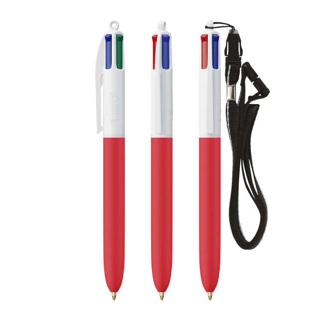 Promotional BIC 4 Colours Soft With Lanyard Screen Printing - Image 2