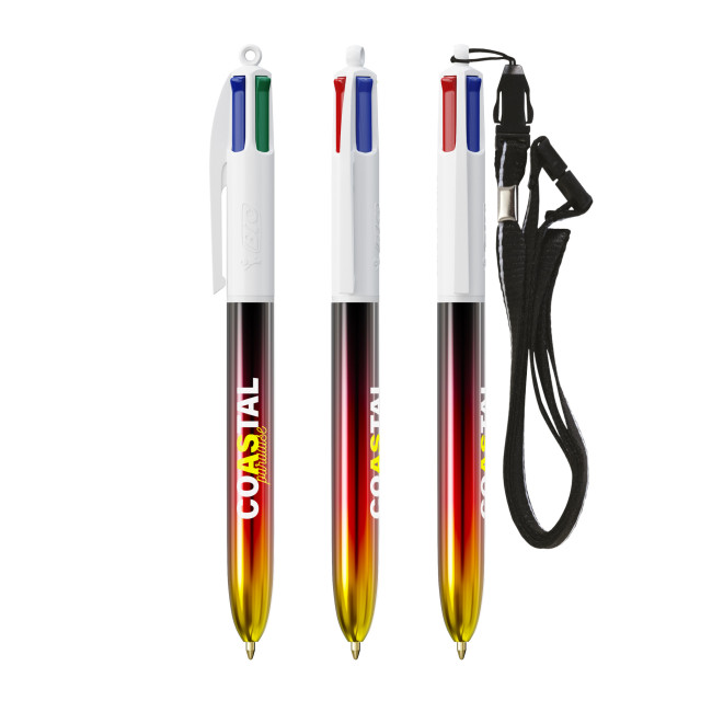 Promotional BIC 4 Colours Flags Collection Pen & Lanyard Screen Printing - Image 3