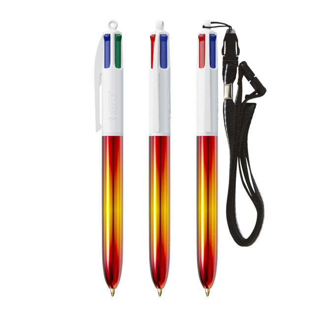 Promotional BIC 4 Colours Flags Collection Pen & Lanyard Screen Printing - Image 2