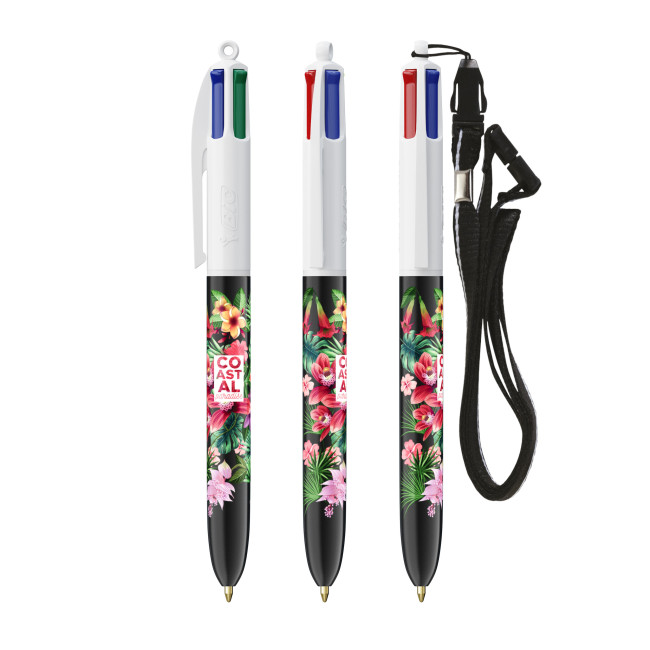 Promotional BIC 4 Colours Ballpen + Lanyard Screen Printing - Image 3