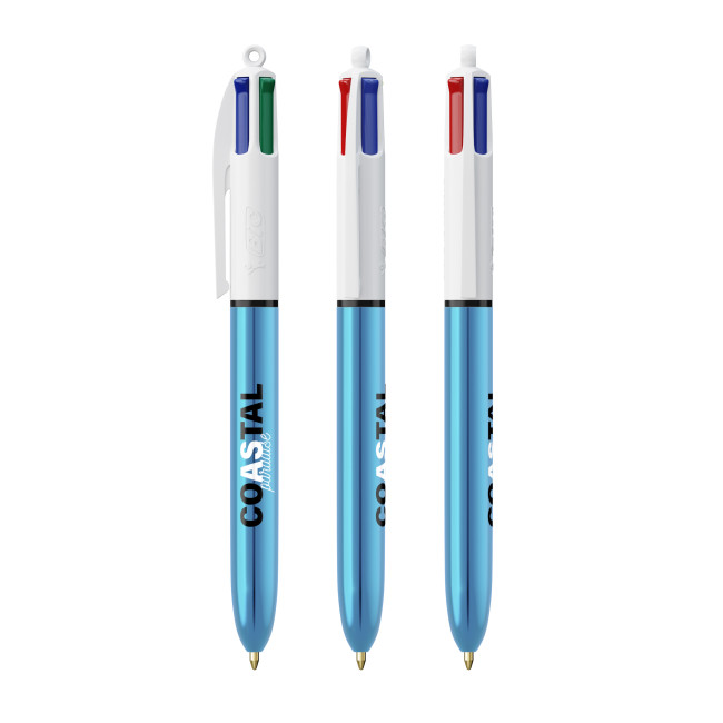 Promotional BIC 4 Colours Shine Ballpen Laser Engraving 360