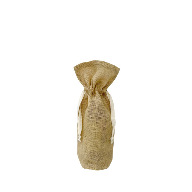 Promotional Drawstring Jute Bottle Pouch