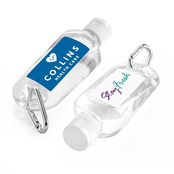 Promotional Antibacterial Hand Sanitiser On A Carabiner Clip 70ml