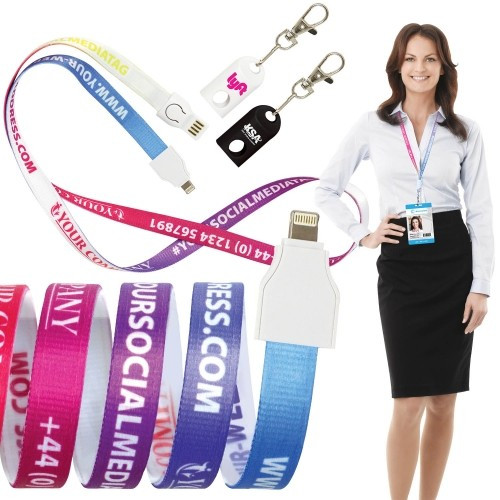 Promotional Fabric 2in-1 USB Lanyard Cable