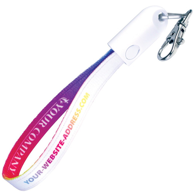 Promotional Fabric 2-in-1 USB Keyring Cable