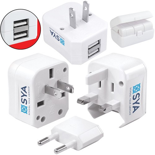 Promotional Worldwide Travel Adaptor 5-in-1 with USB