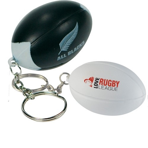 Promotional Stress Rugby Ball Keyring