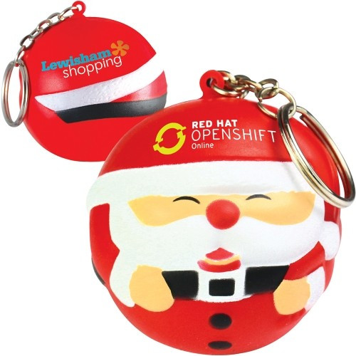 Promotional Stress Father Christmas Keyring