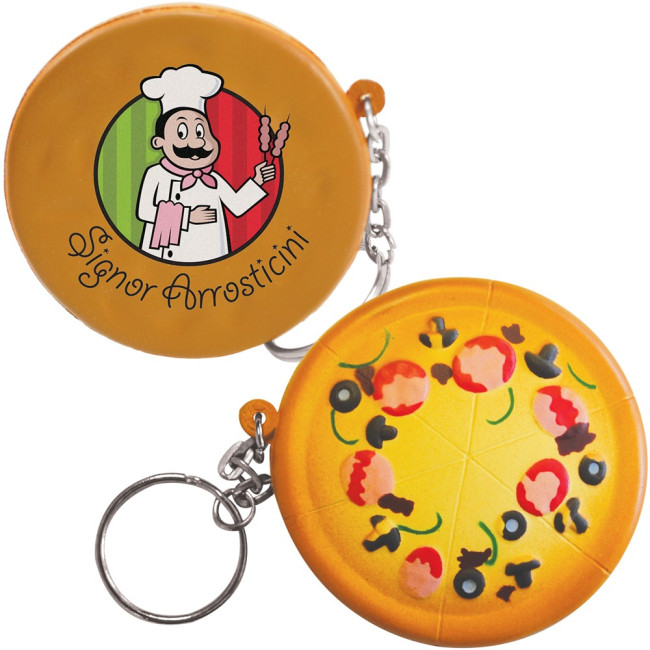 Promotional Stress Pizza Keyring