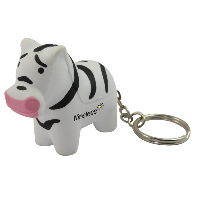 Promotional Stress Zebra Keyring