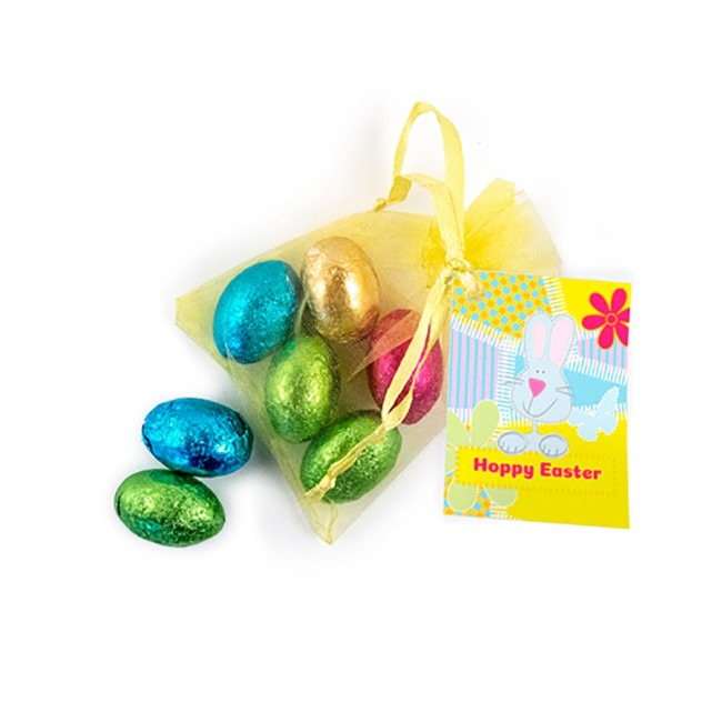 Promotional Mini Chocolate Eggs Organza Bag