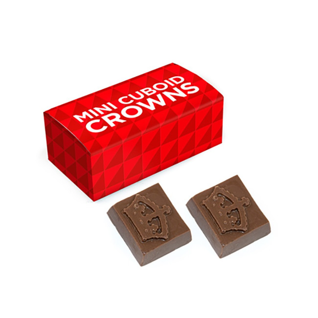 Promotional Milk Chocolate Crowns Mini Cuboid Box