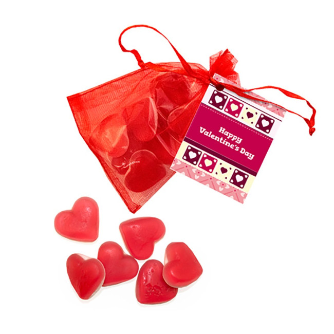 Promotional Heart Throbs Jelly Sweets Organza Bag