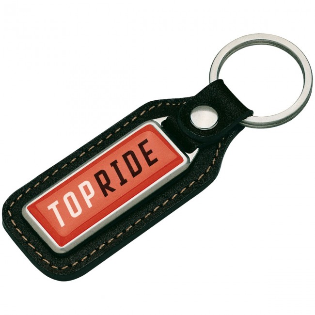 Promotional Keyring metal, real leather, logotop. - Image 2