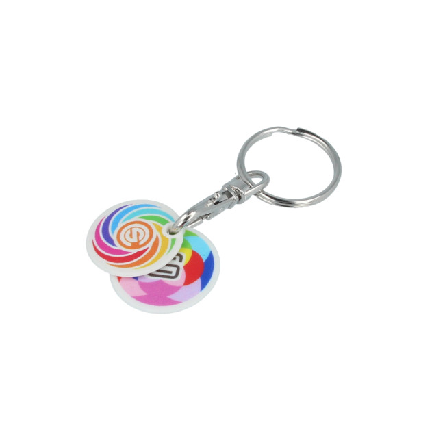 Promotional Multi Euro Trolley Coin Keyring