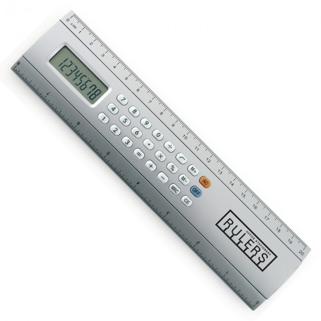 Promotional 20cm Plastic Ruler With Calculator